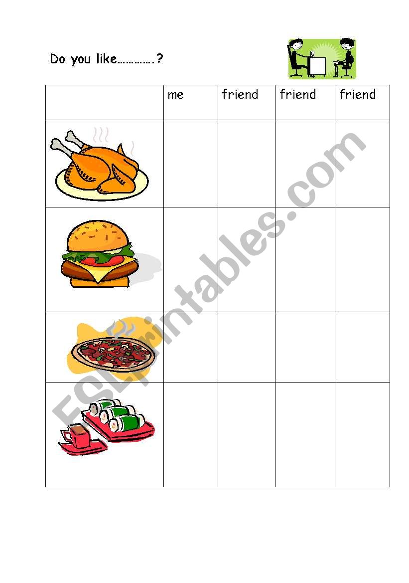 Speaking activity: likes and dislikes