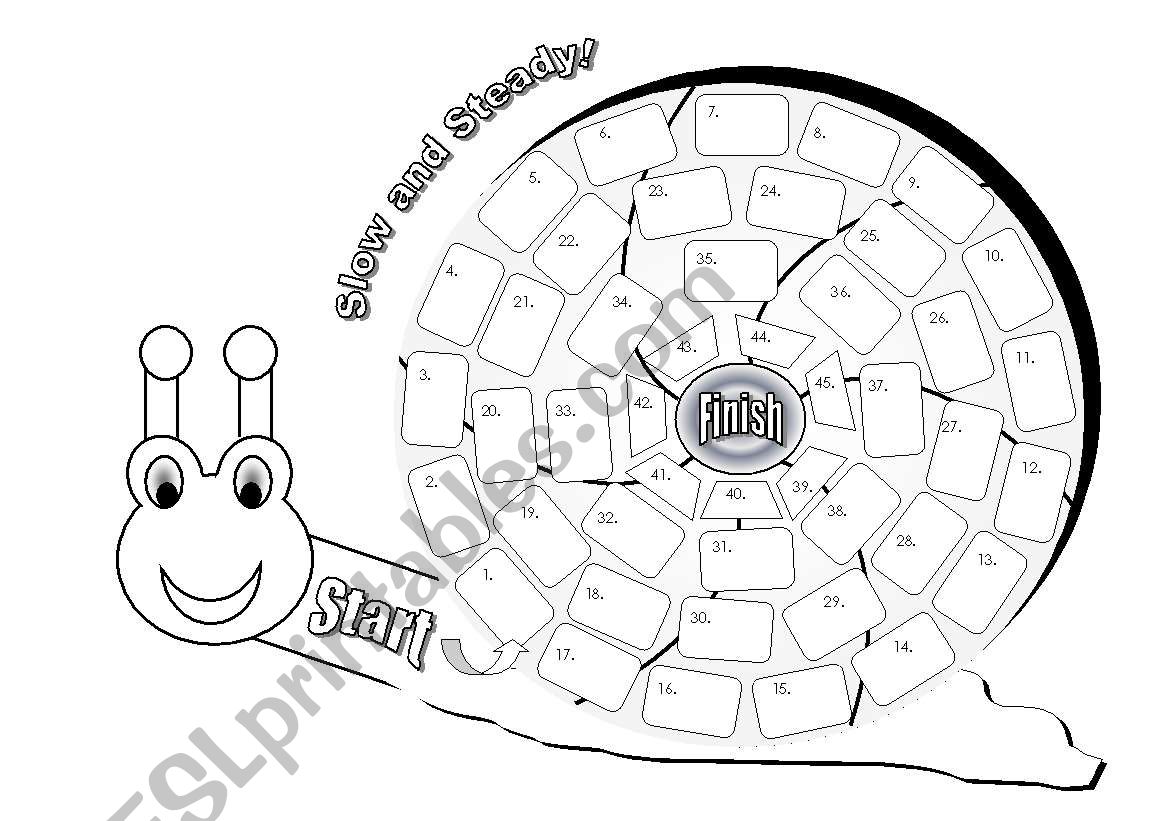 Snail Gameboard with Blank Cards (Additional cards that match the game exactly can be found in another file.)