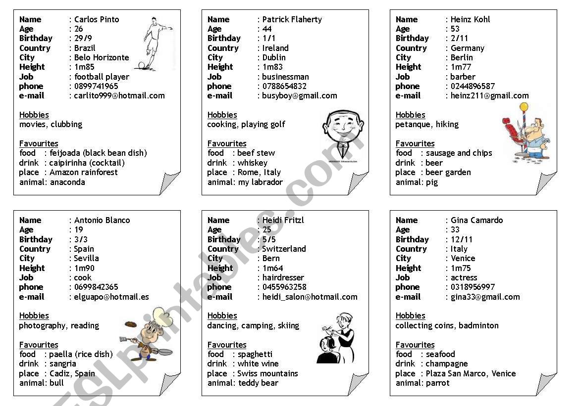 ID cards (set of twelve) 2 of 3