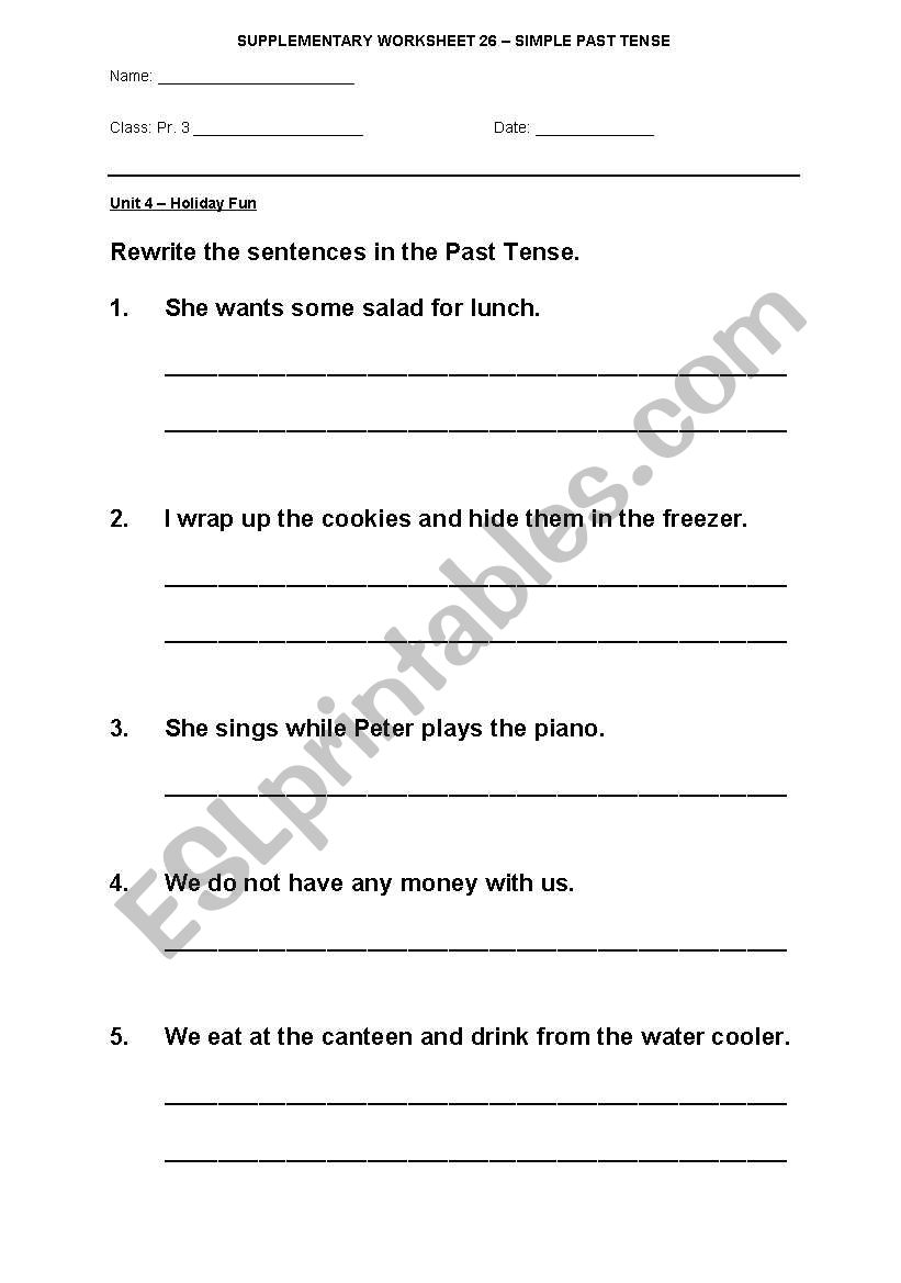 simple past tense worksheet 2 worksheet