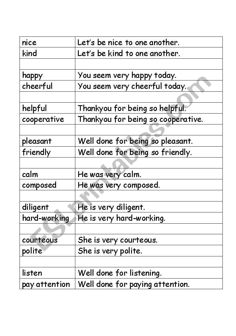 Polite Flashcard Exercise worksheet