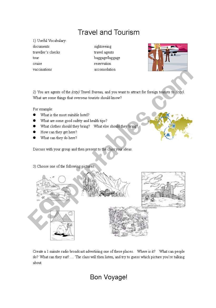 Travel and Tourism worksheet
