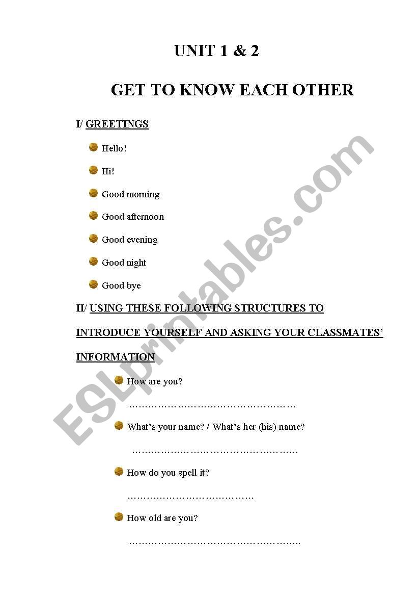 Speaking for grade 6 for ESL worksheet