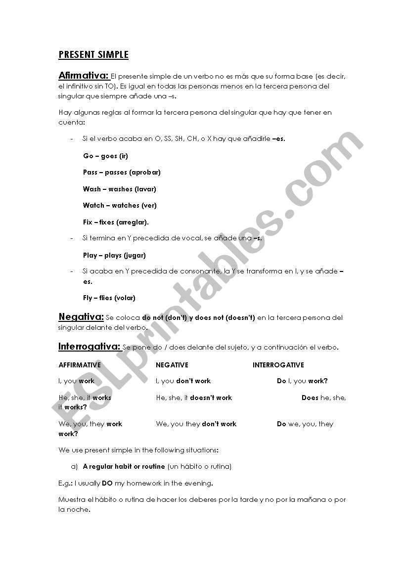 ENGLISH GRAMMAR worksheet