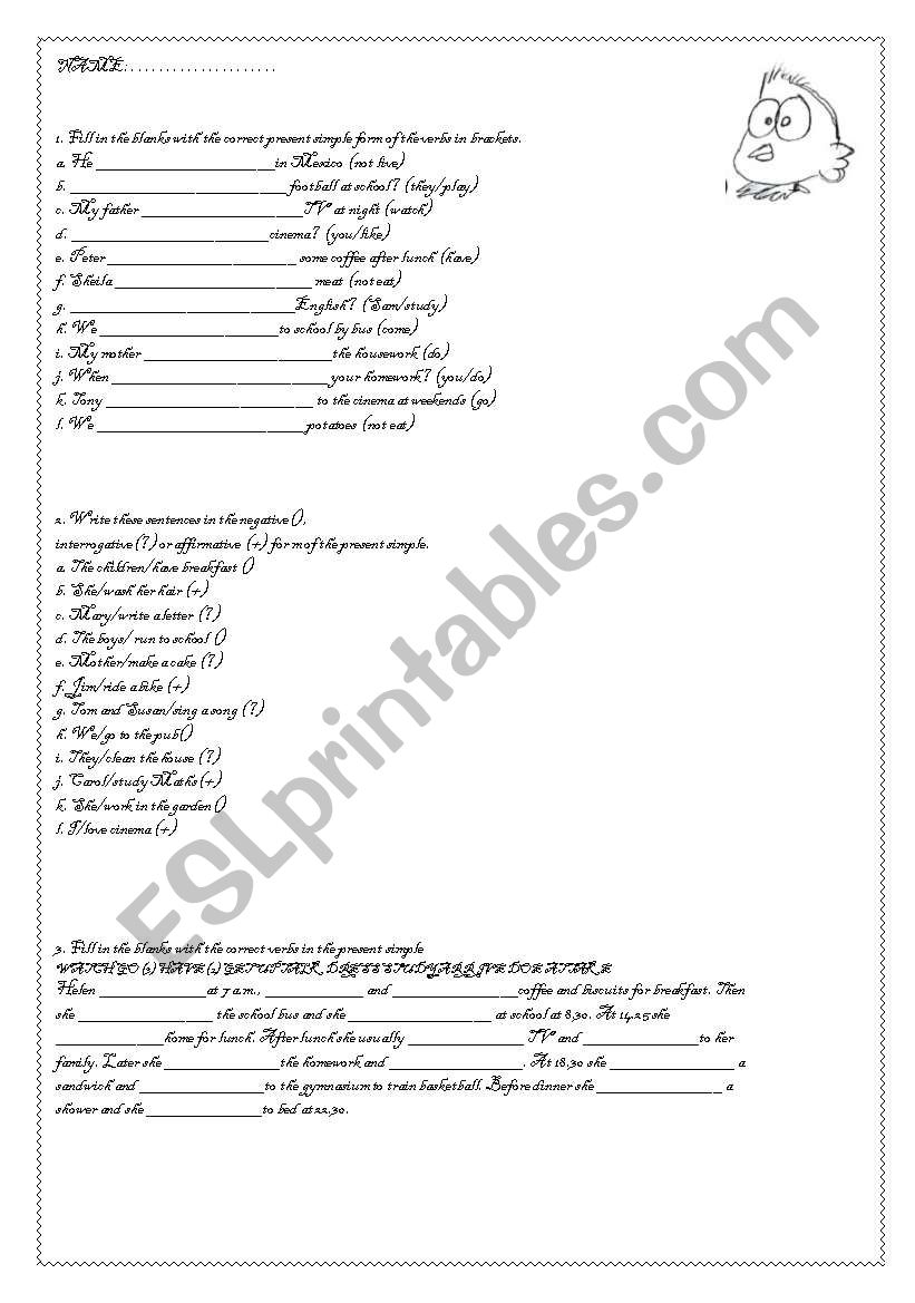 present simple use worksheet