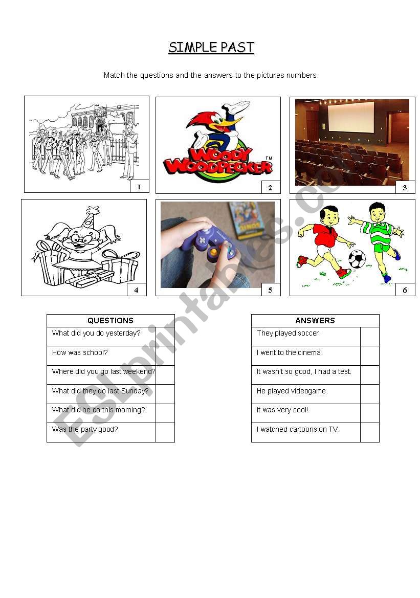 Past Simple - Questions and Answers worksheet