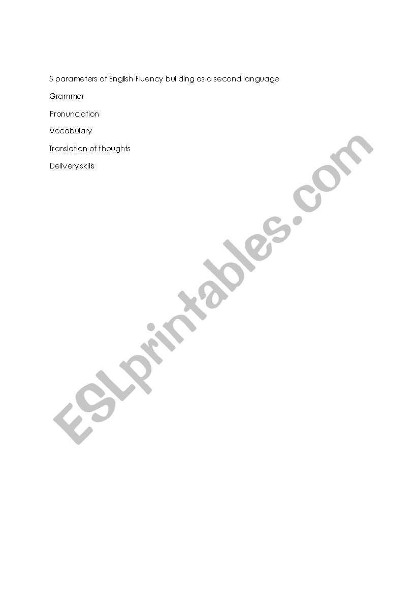Elements of English worksheet