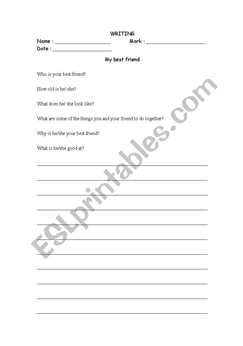 friendship worksheet worksheet