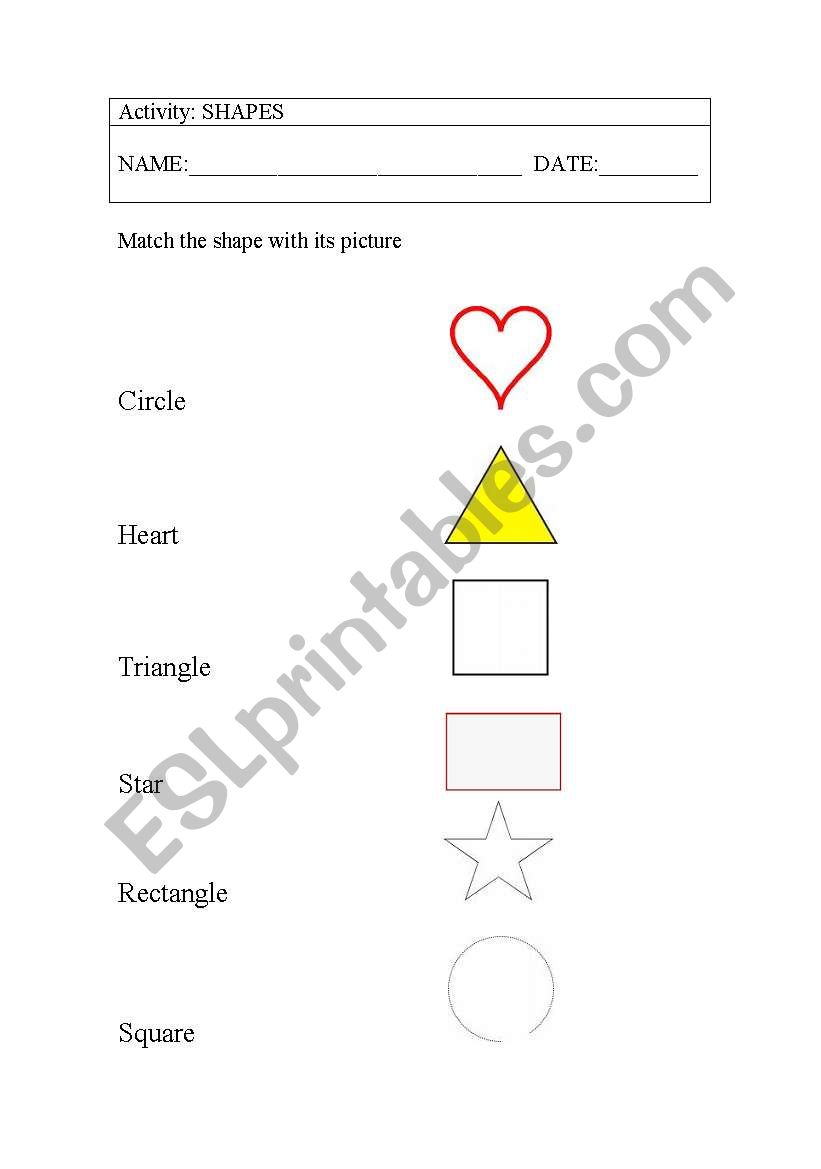 shapes worksheet