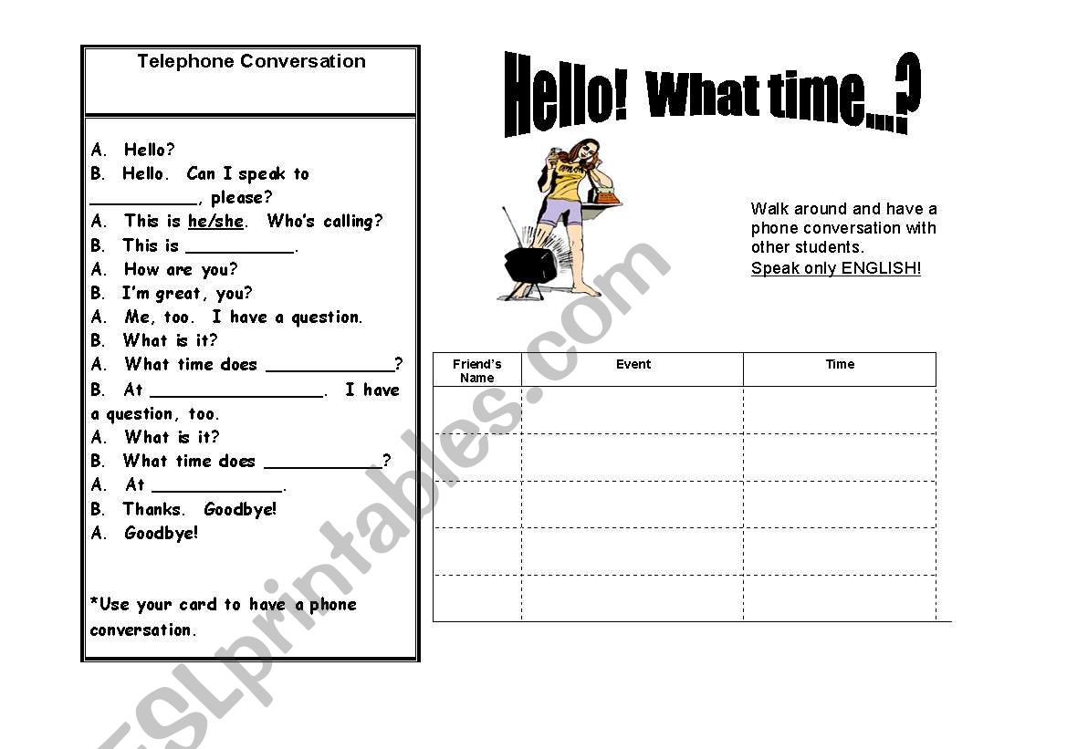 What time is it? worksheet