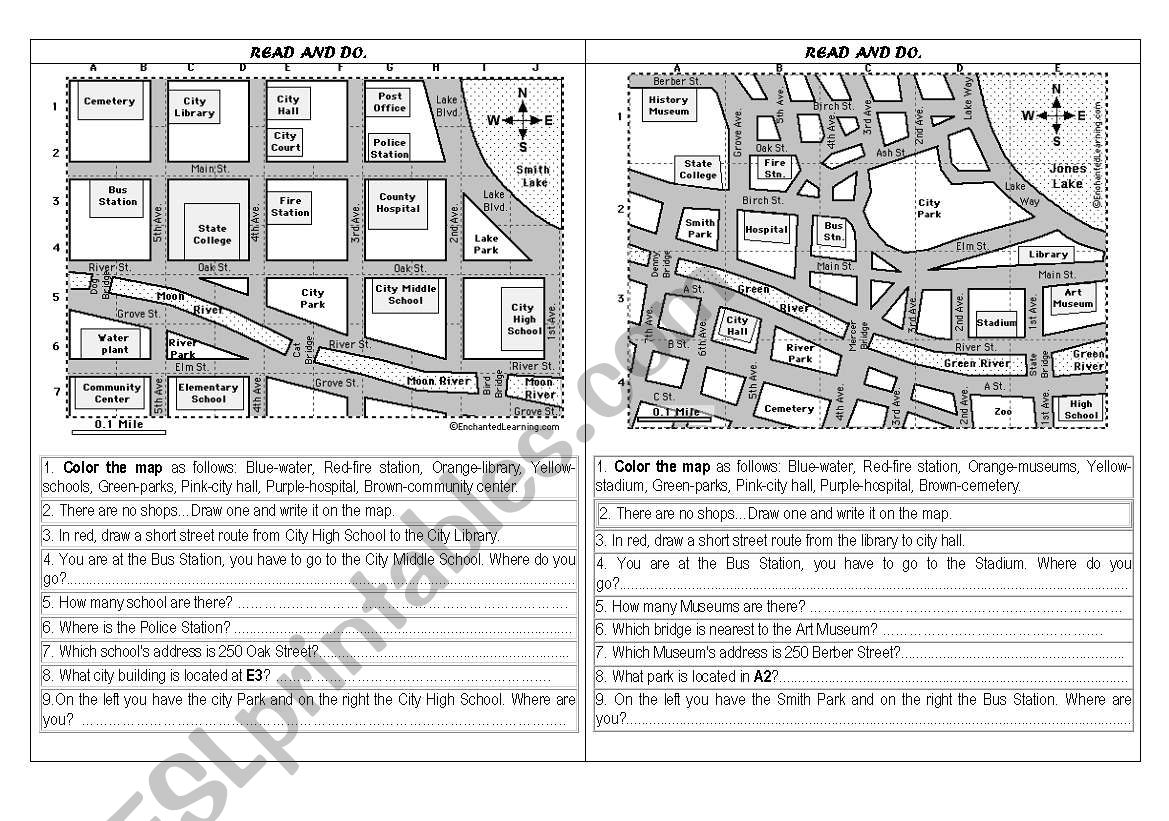 Directions worksheet