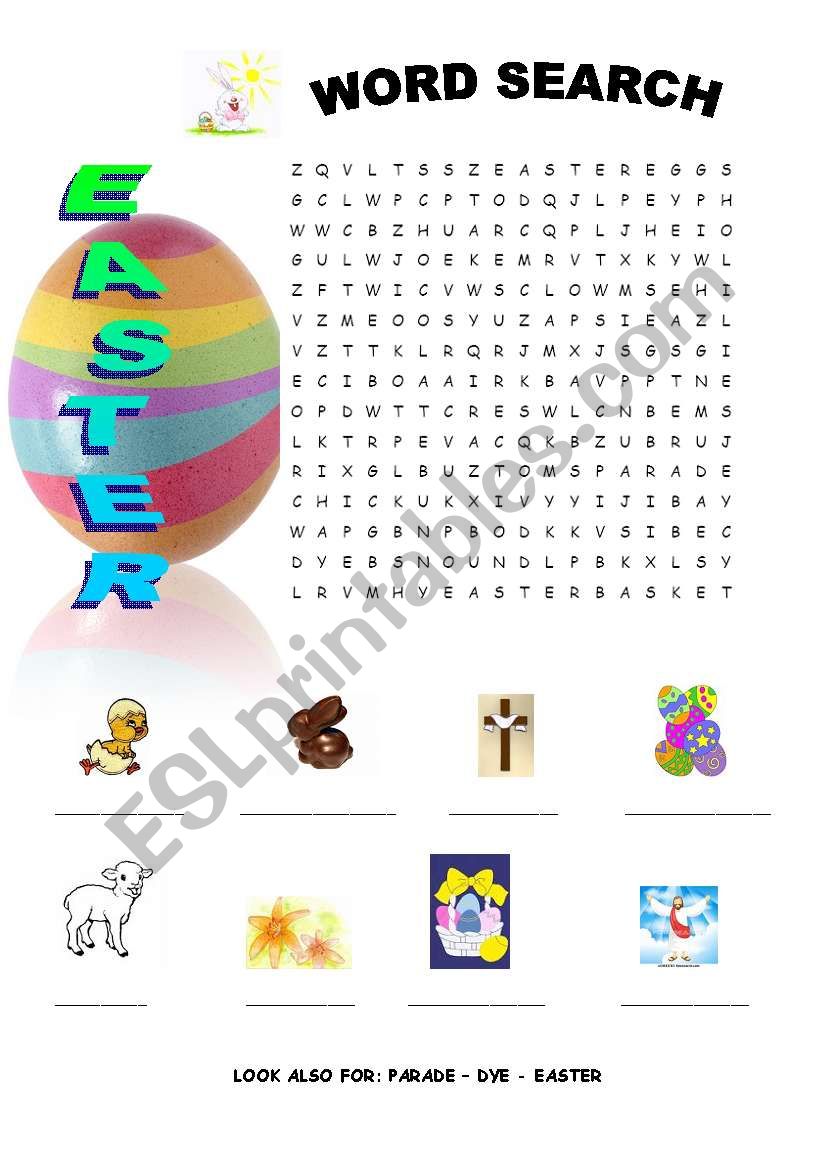 EASTER WORD SEARCH worksheet