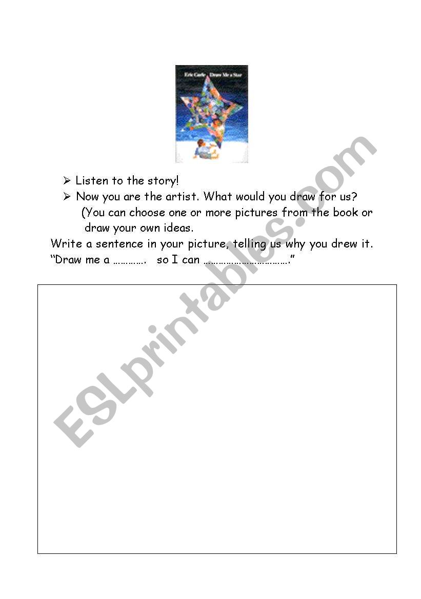 Draw me a star, by Eric Carle: creating your own classbook and questioncards
