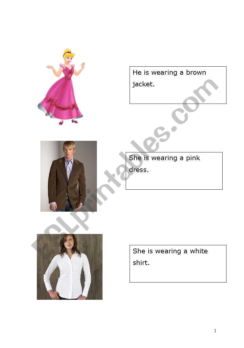 He/She is wearing worksheet