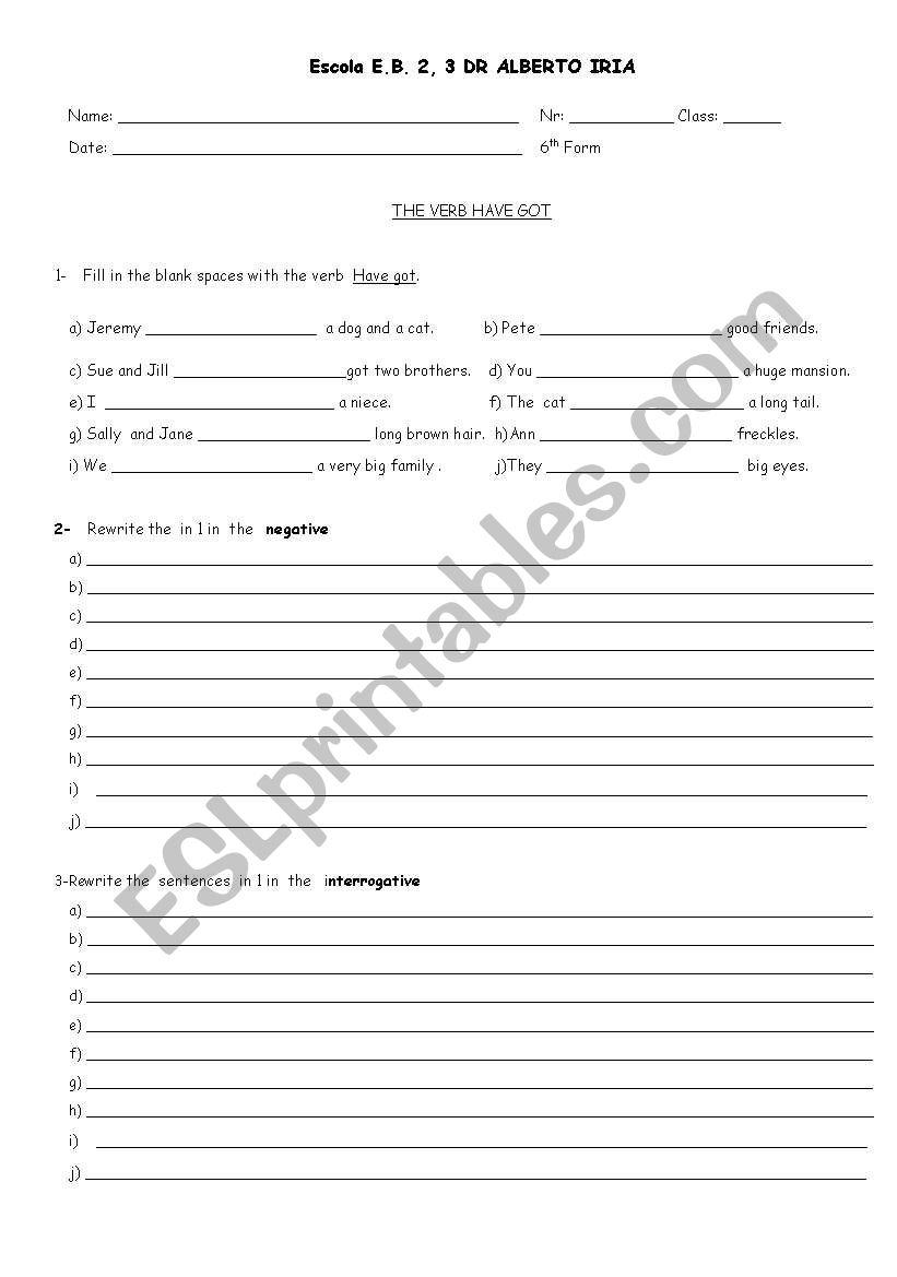 have got worksheet