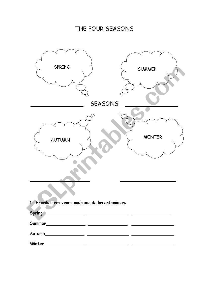 THE FOUR SEASONS worksheet