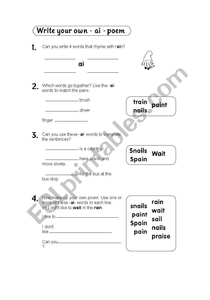 Phonetics sound ai worksheet