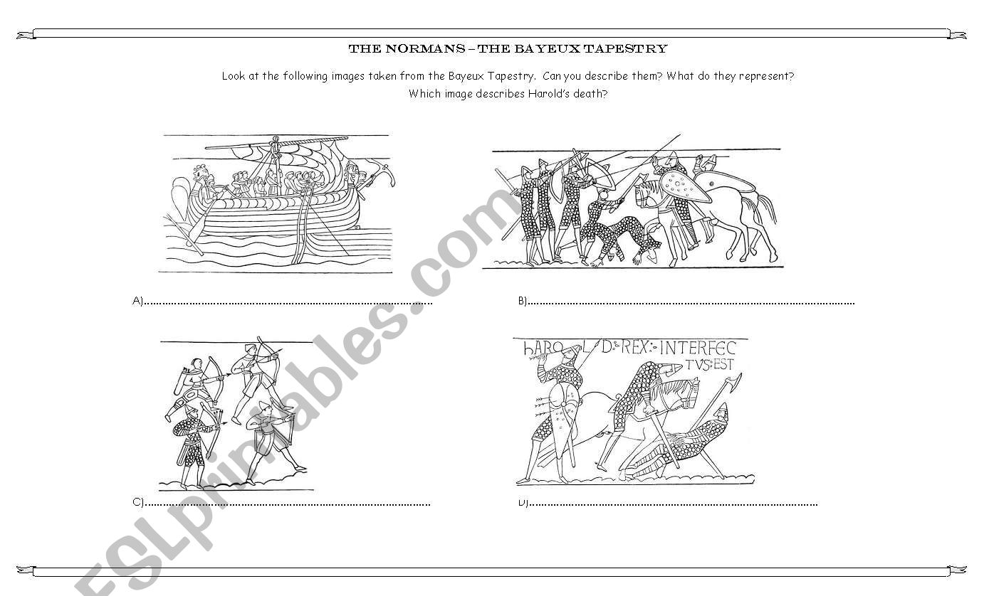 The Bayeux Tapestry worksheet