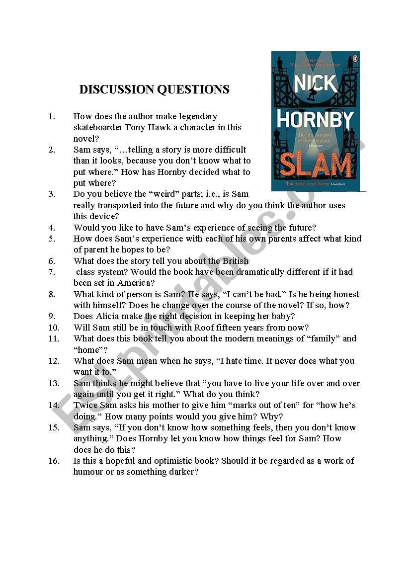 Slam by Nick Hornby - Discussion Questions