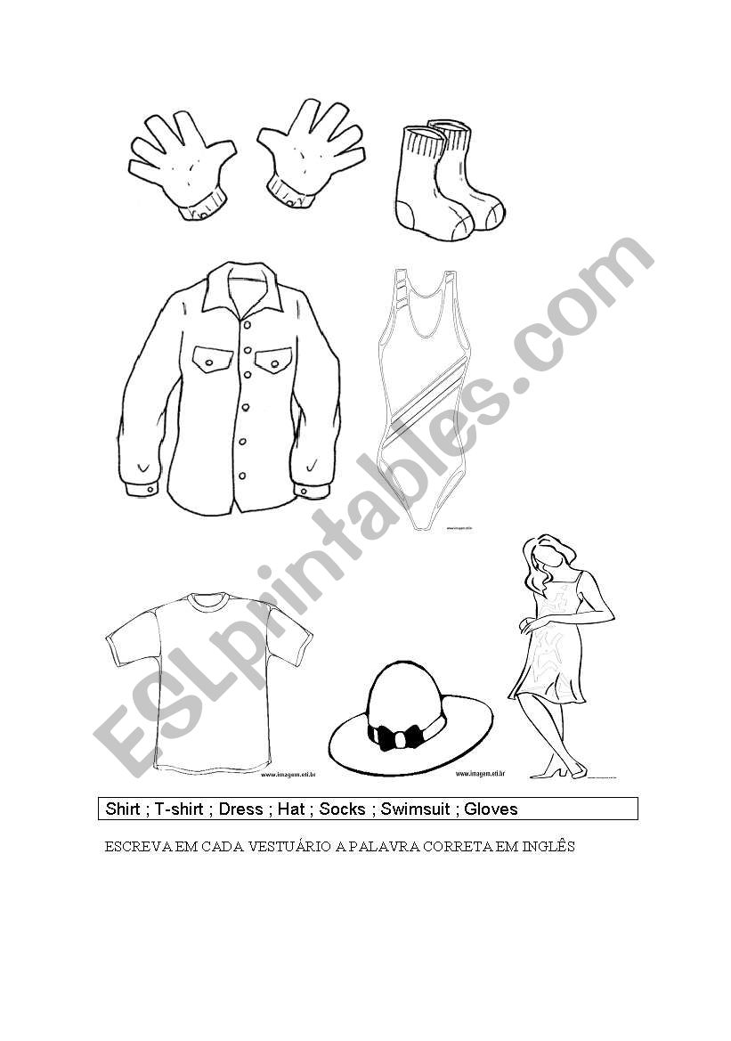 clothes worksheet