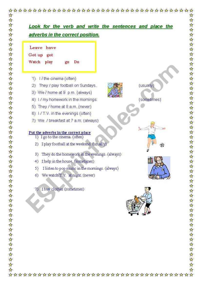 Adverbs of frecquency worksheet