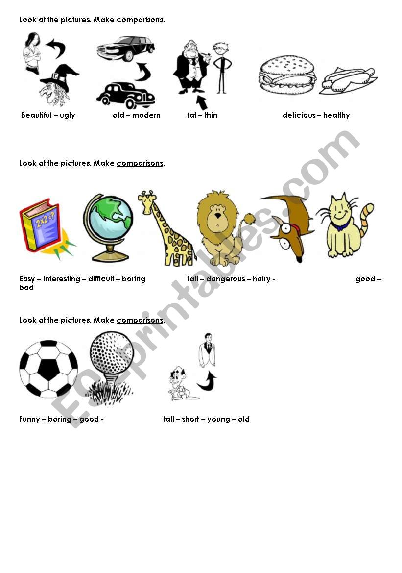 MAking comparisons worksheet