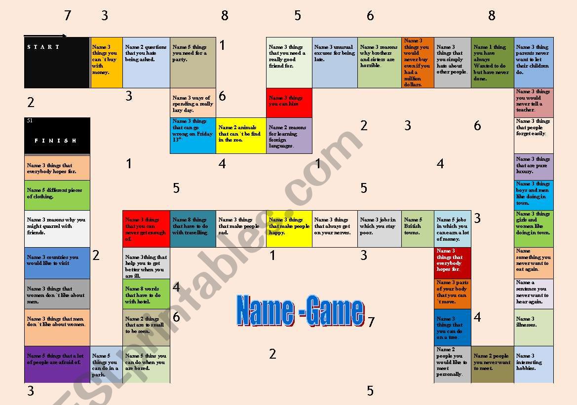 Name-Game worksheet