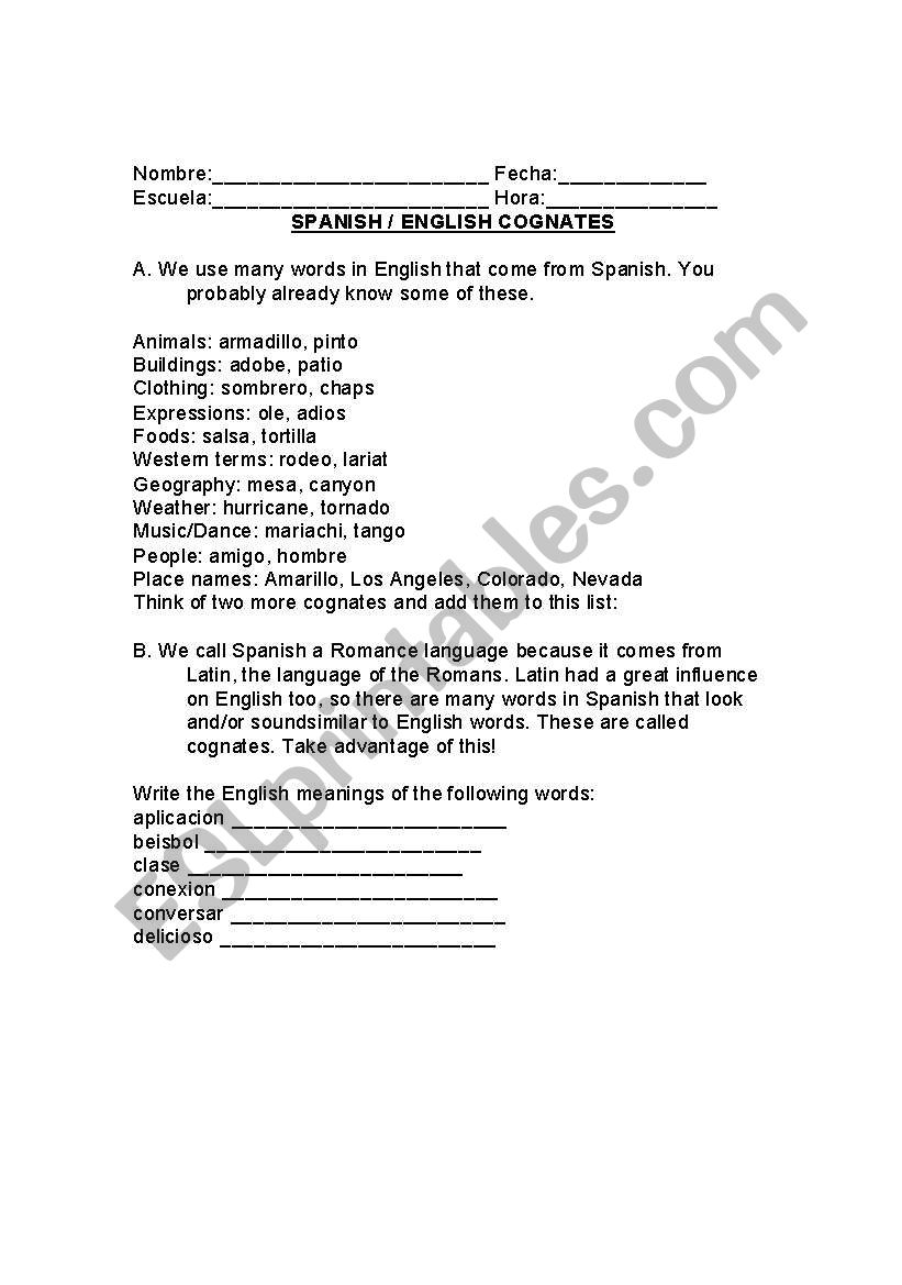 english-worksheets-false-cognates