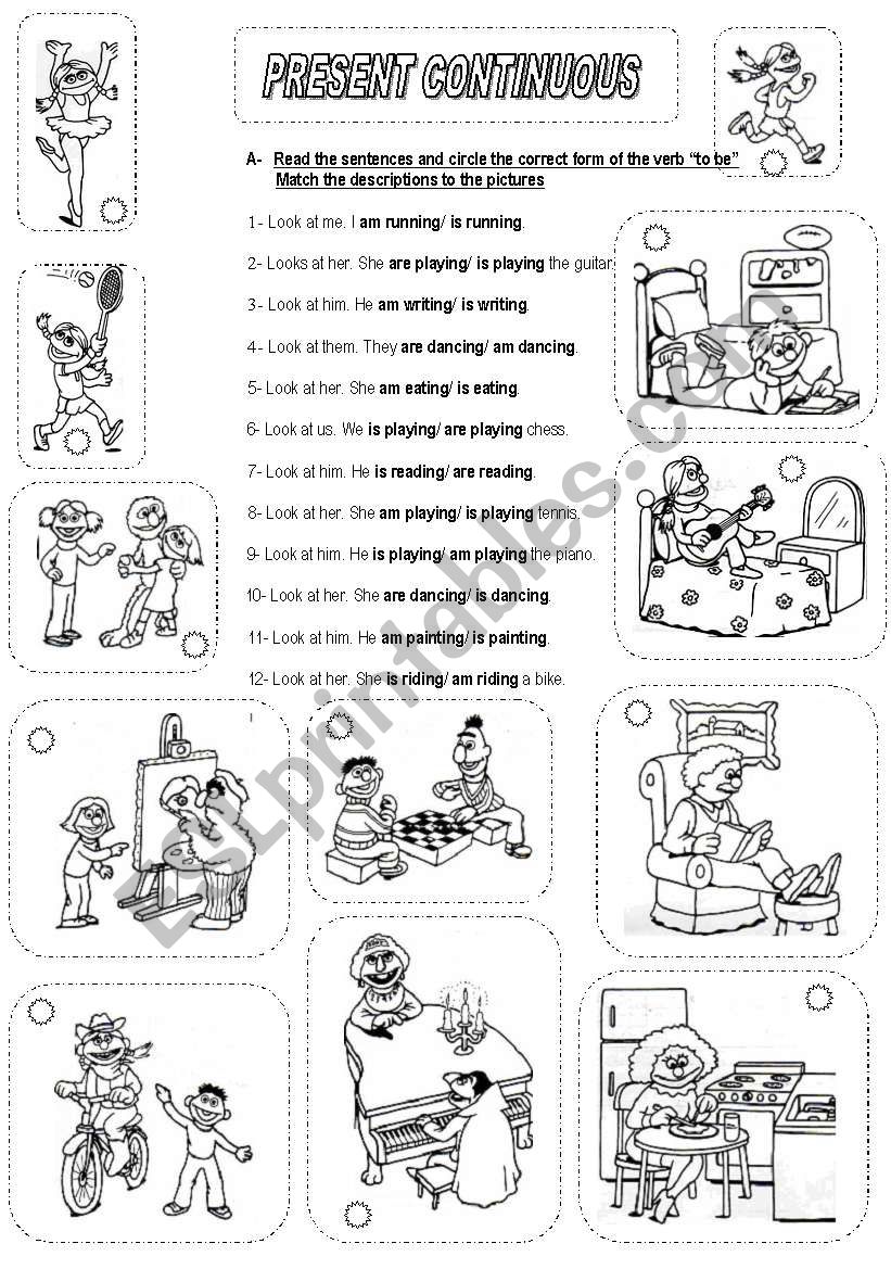 PRESENT CONTINUOUS 1 worksheet