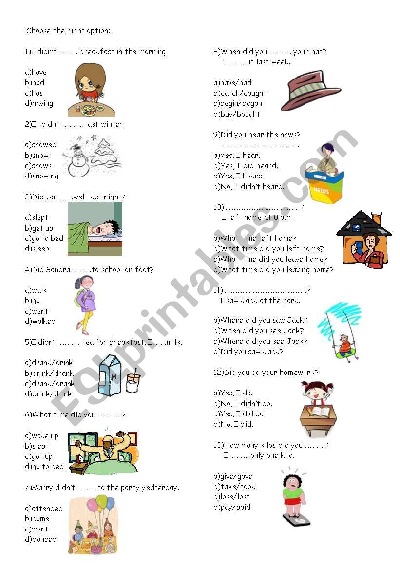 Simple Past Tense worksheet