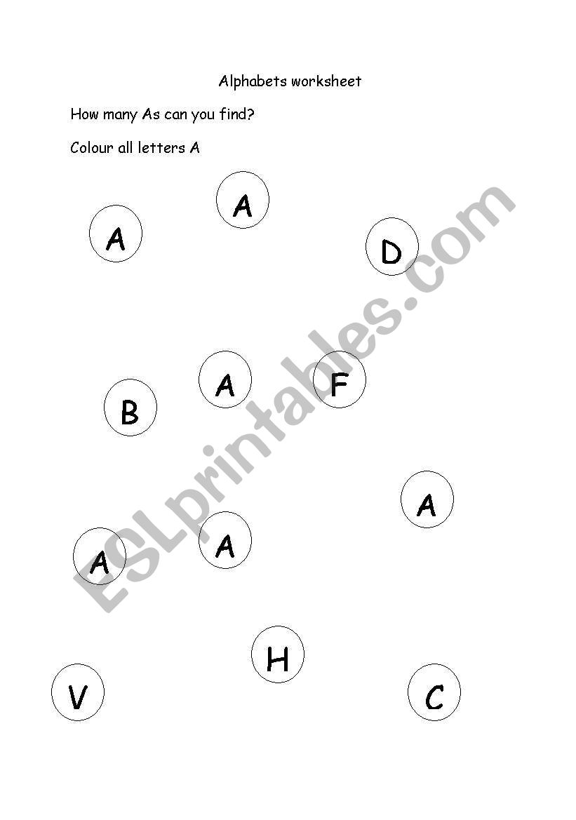 Alphabets worksheet worksheet