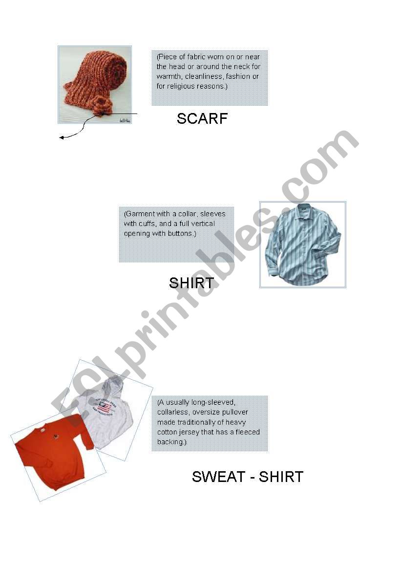 Clothes - General Part 3 of 3 worksheet
