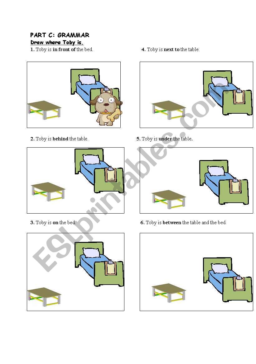 prepositions of place worksheet