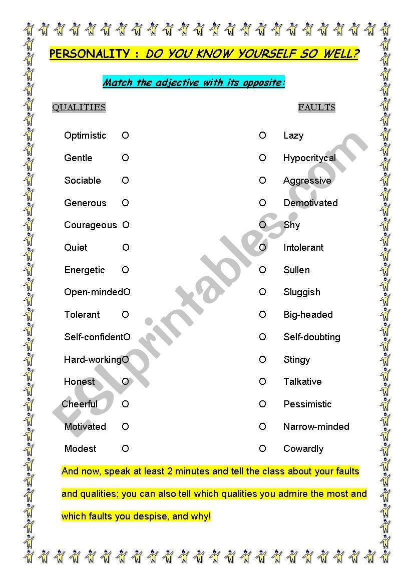 PERSONALITY CONVERSATION WORKSHEET