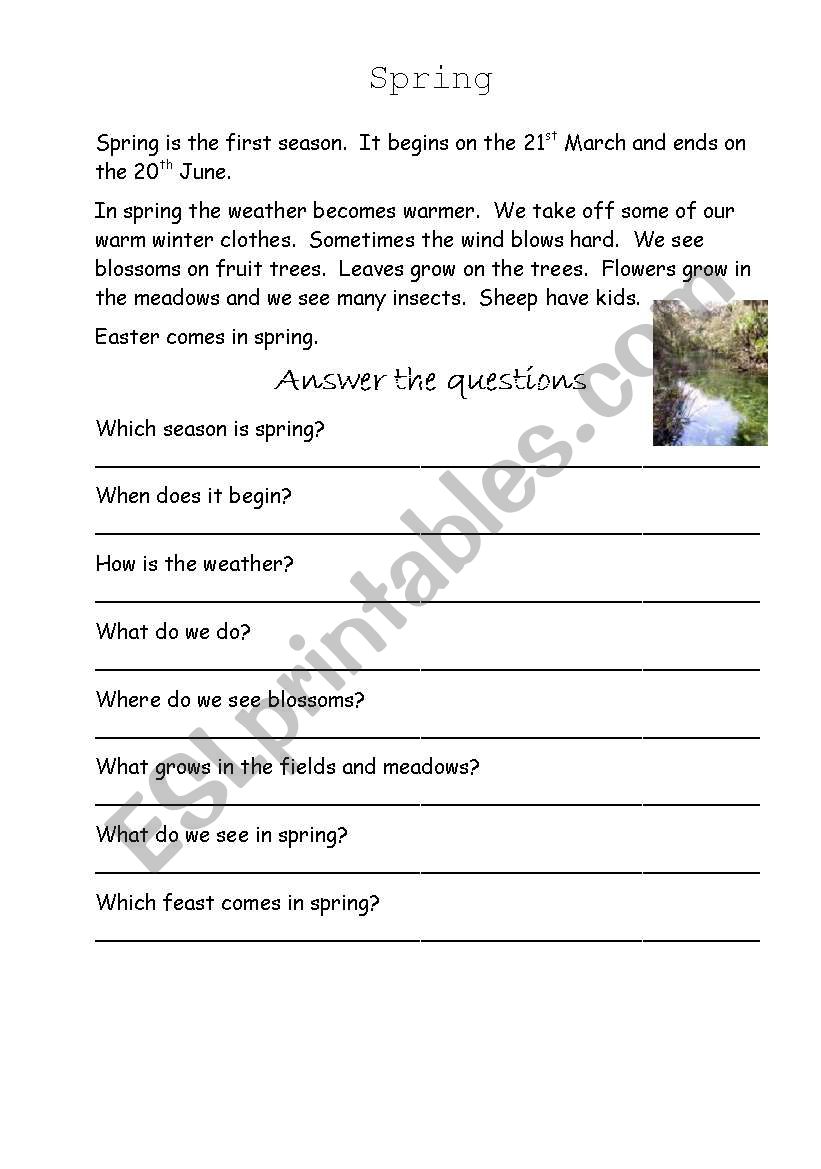 Spring Comprehension and exercises