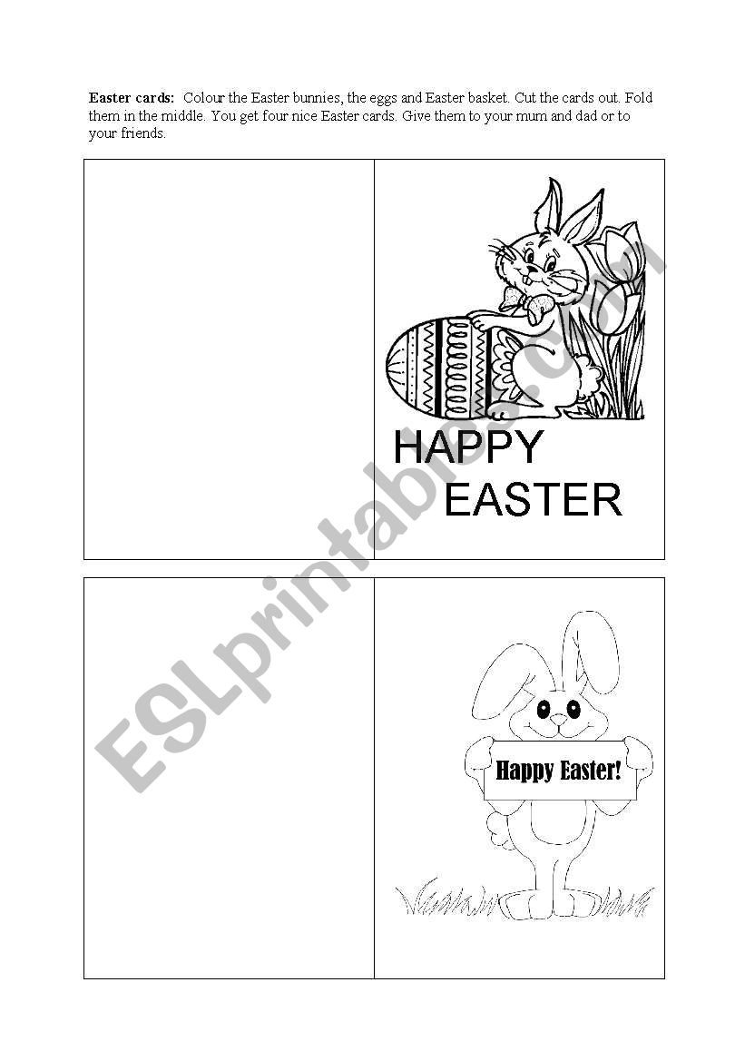 4 Easter Cards worksheet