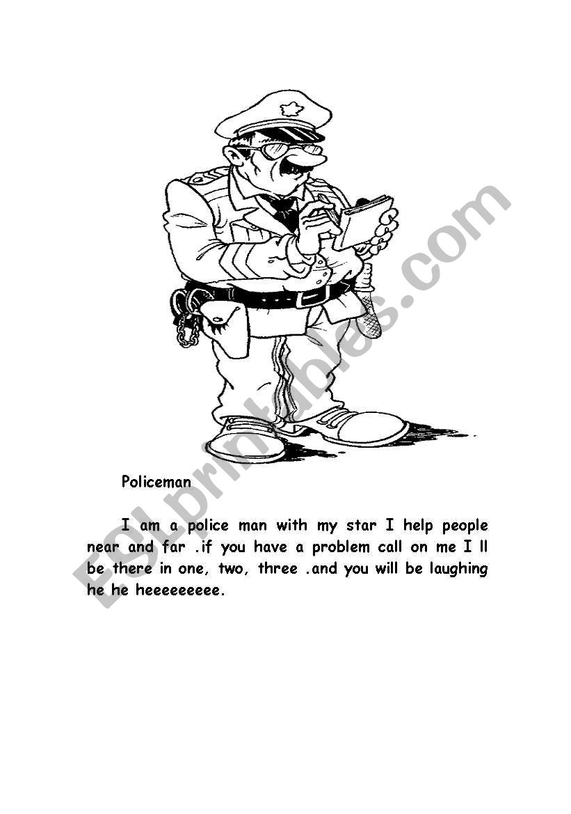 policeman  worksheet