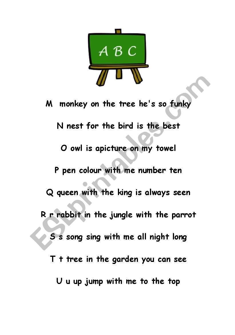 alphabet worksheet