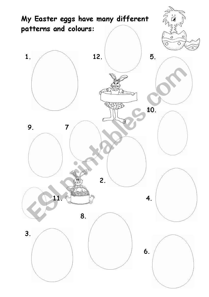 My Easter eggs have many different patterns and colours