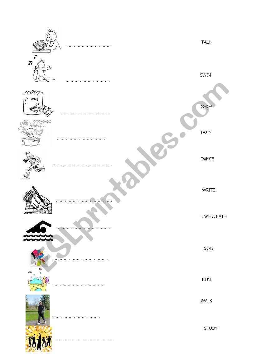verbs and present continuous worksheet