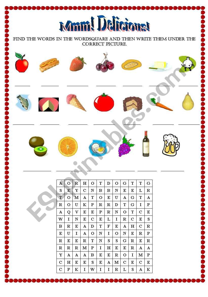 Mmm! Delicious! worksheet