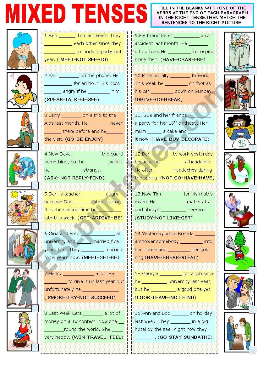 MIXED TENSES worksheet