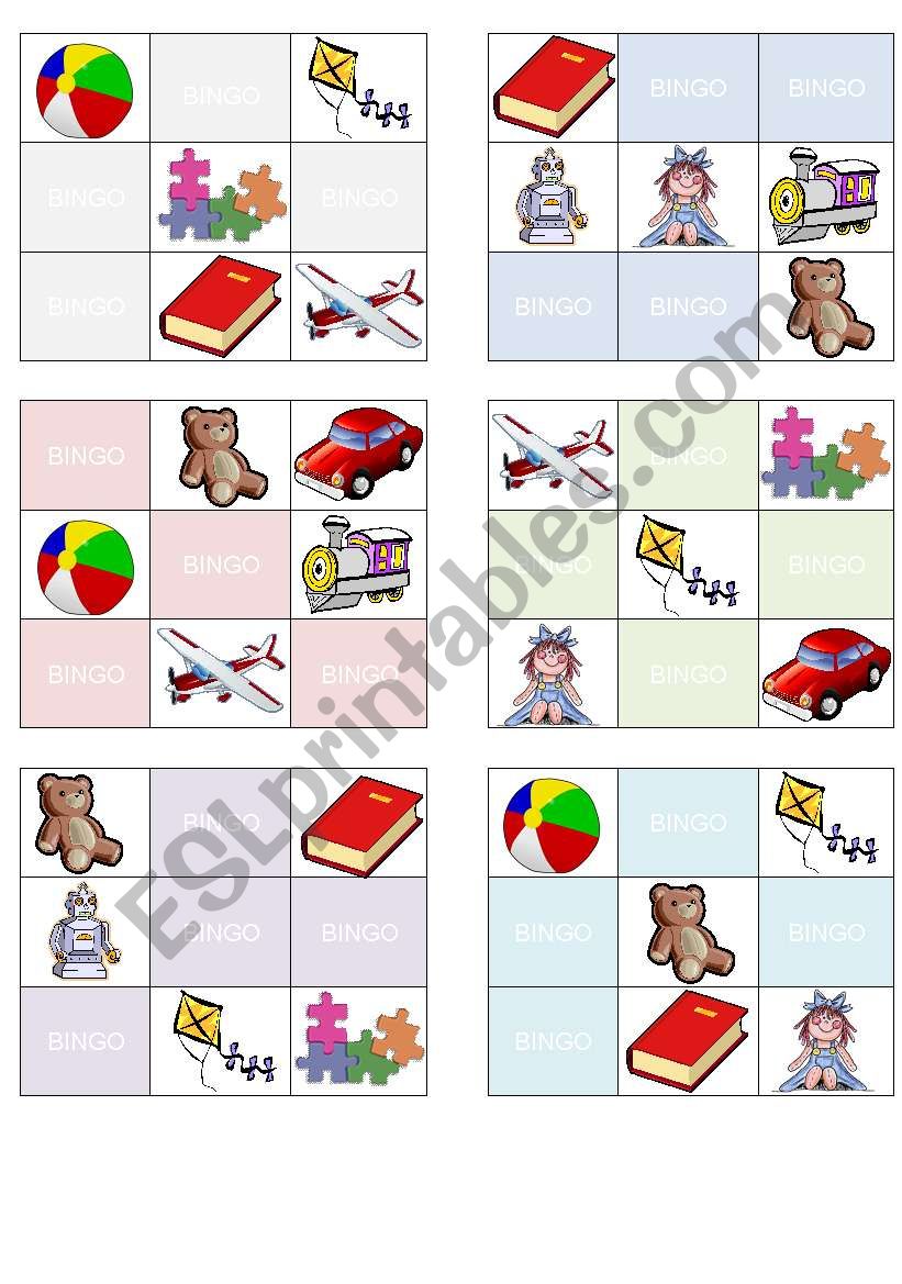 Toys Bingo ESL worksheet by Sally_Star