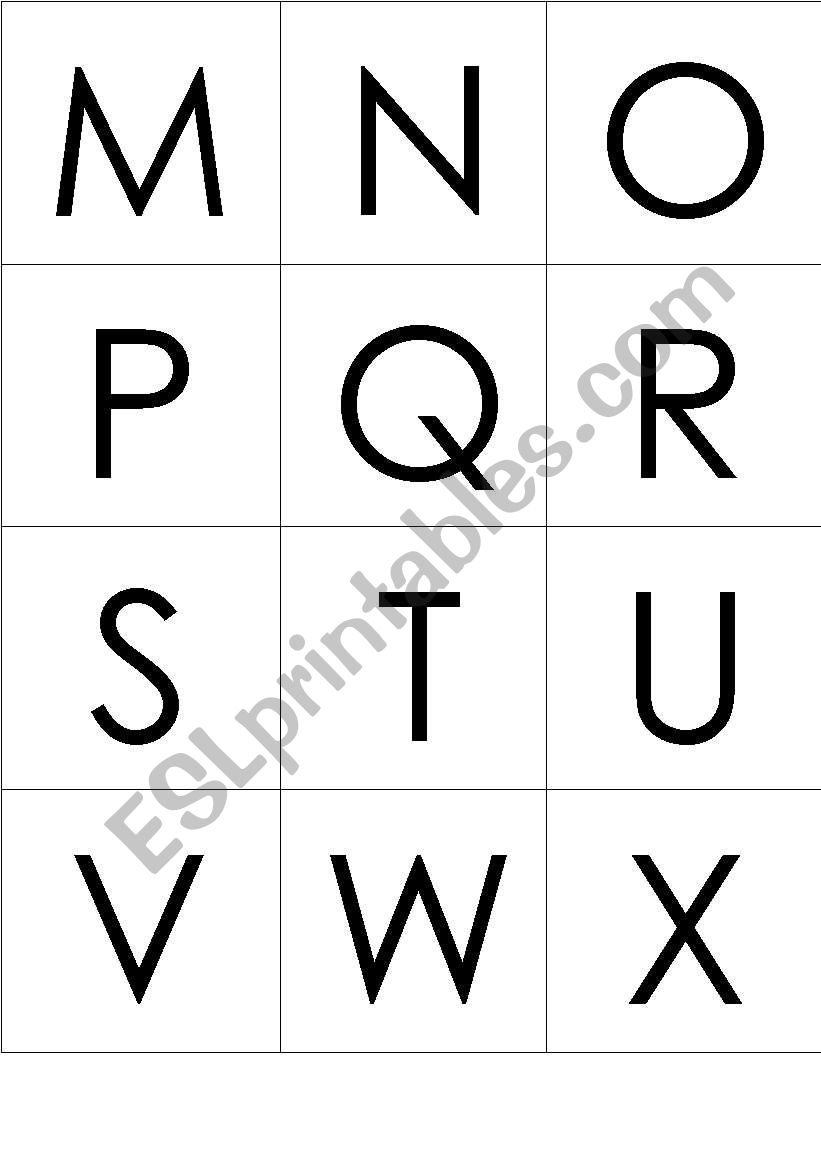 alphabet flash card worksheet