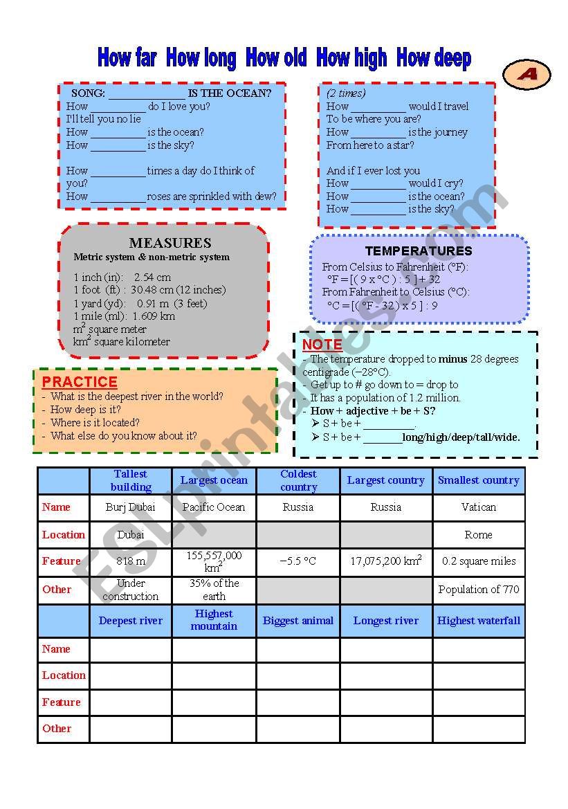 How + adjective + be + S? (2 pages for pair work)