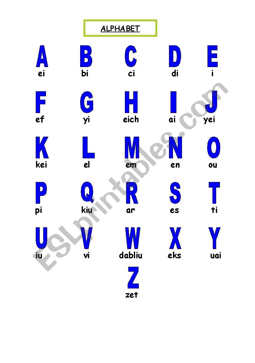 alphabet worksheet