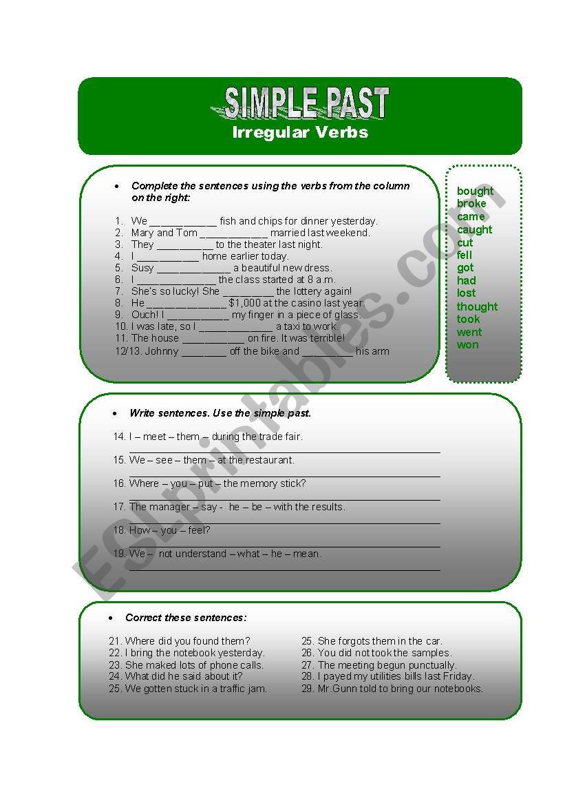 Simple Past worksheet