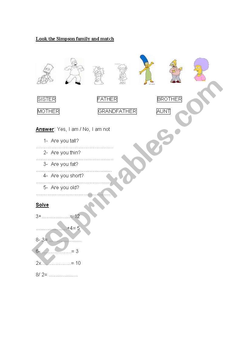 Family worksheet