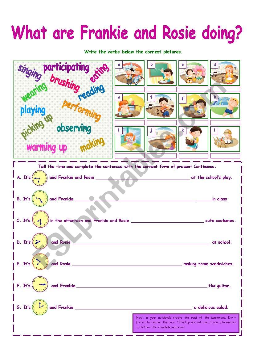 TIME-PRESENT CONTINUOUS! worksheet