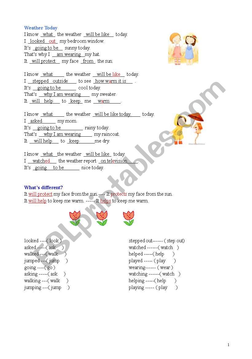 Weather Today worksheet